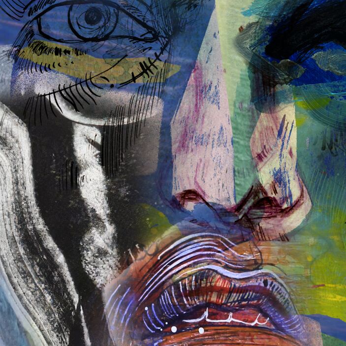 Detail of Being with Two Silences