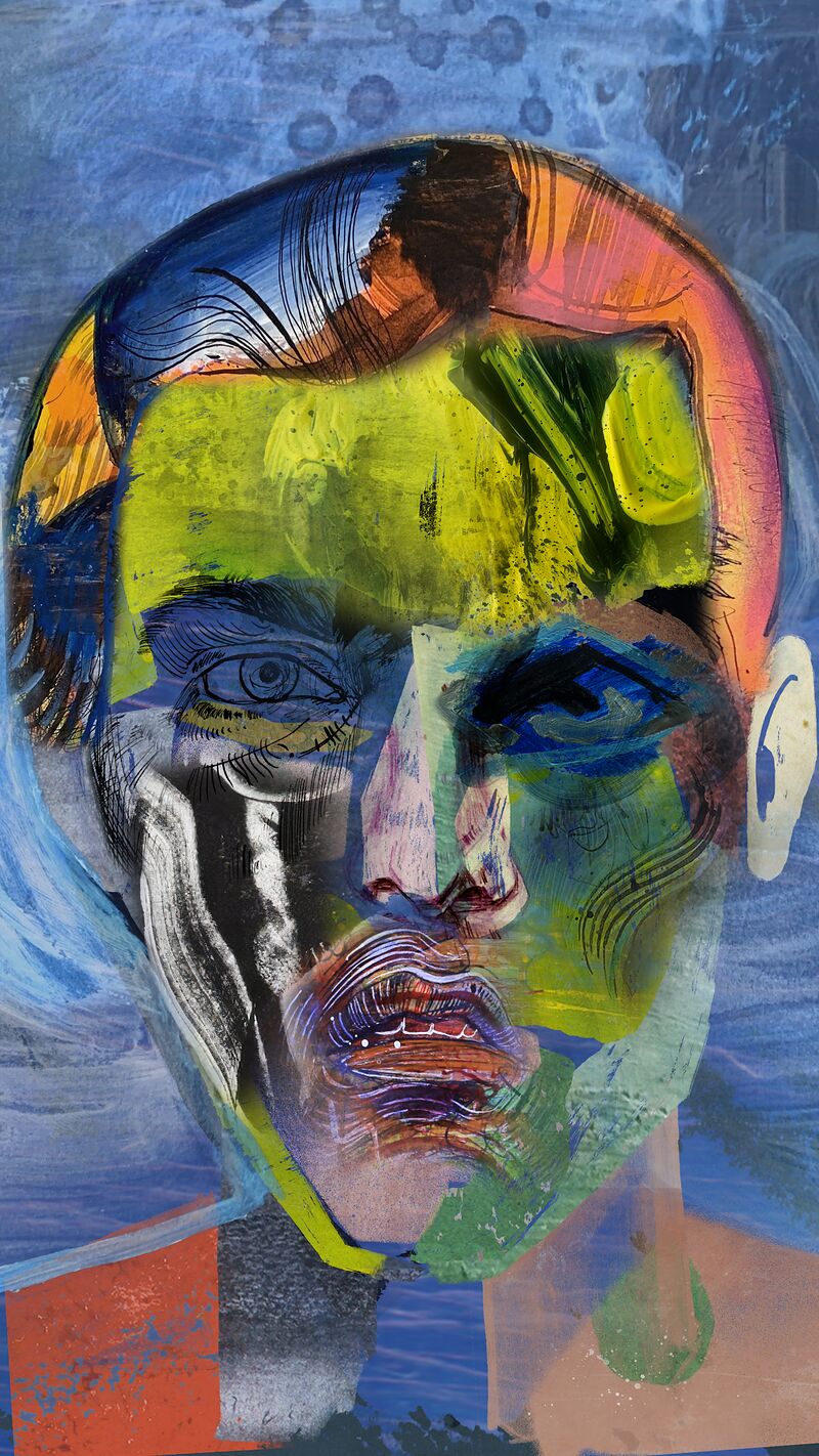 Being with Two Silences · unique art print UB035-001