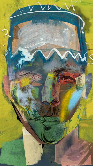 The Waiting Face · unique art print UB006-001